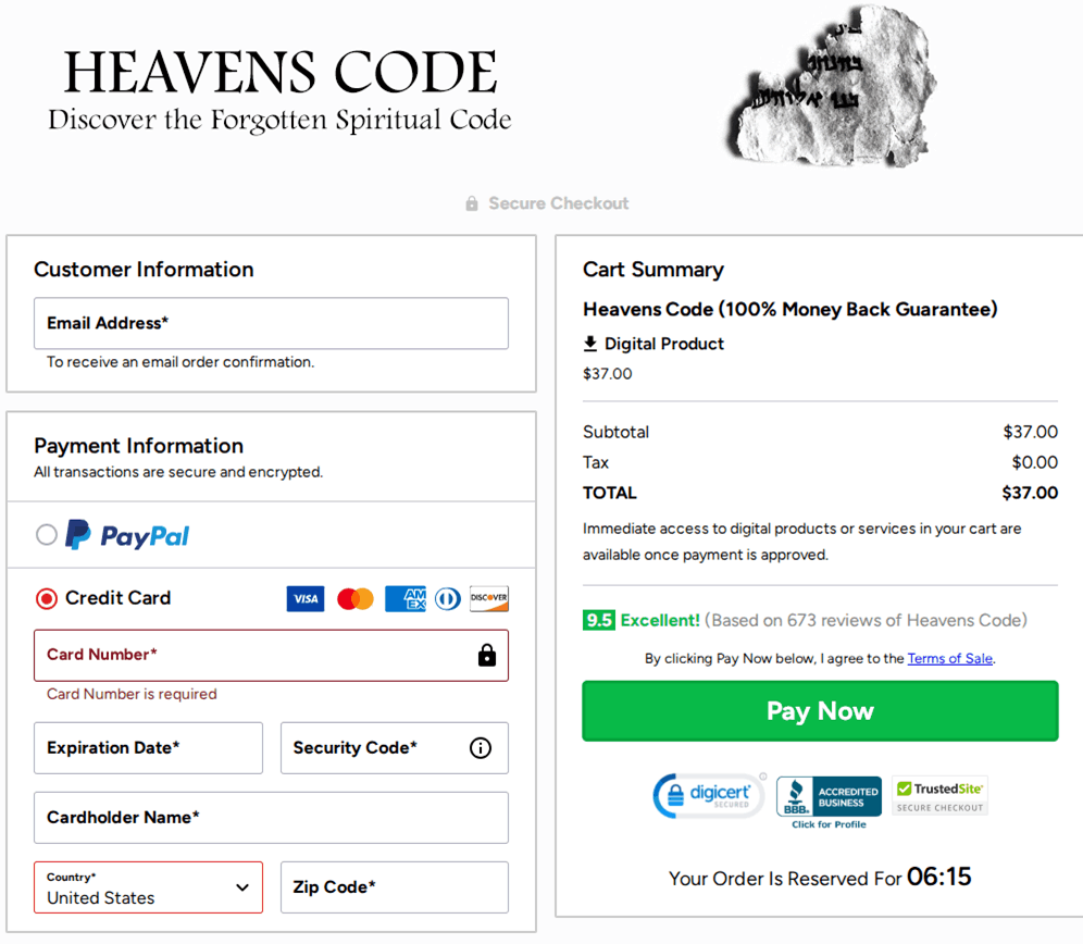 Heaven's Code Checkout
